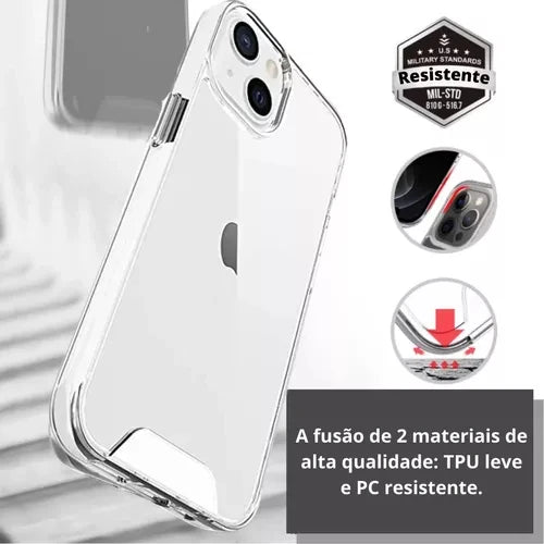 Capinha Clear Space iPhone XR 11 12 13 14 15 Pro Max