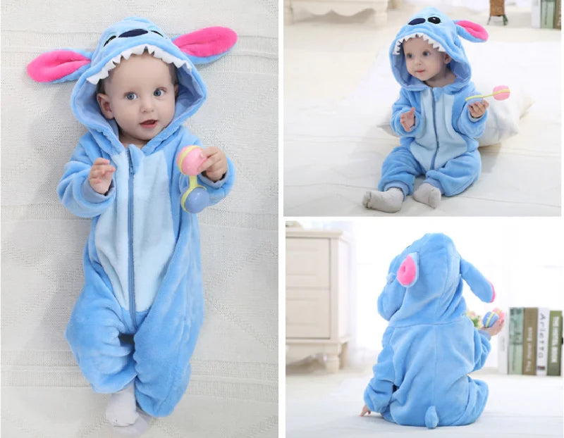 Macacão Bebê Lilo Stitch Fantasia Infantil Pijama Kigurumi