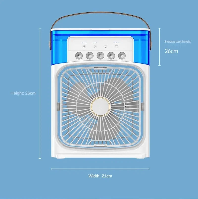 Mini Ventilador e Umidificador de Ar Portátil